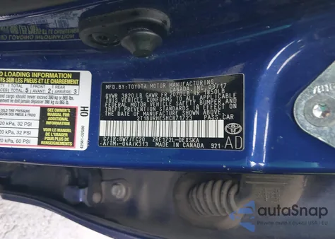 2017 Toyota Corolla Se из США, поврежденный, VIN 2T1BURHE5HC871723